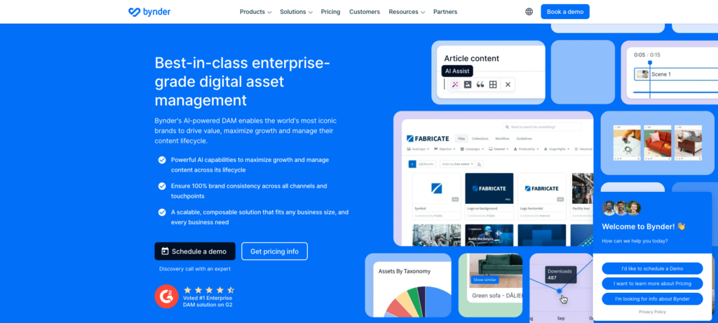 Bynder homepage